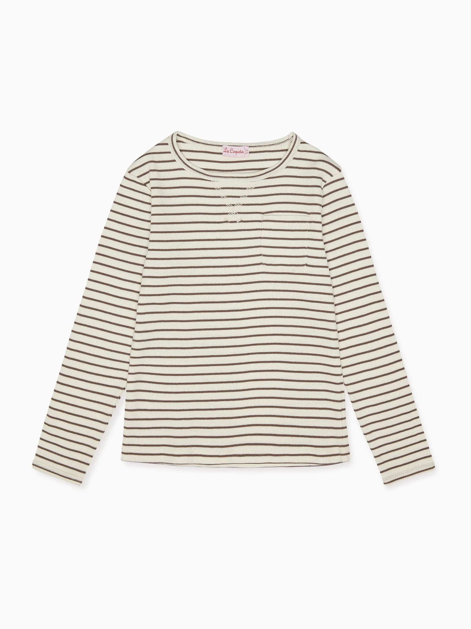Latte Stripe Alamo Long Sleeve Top | La Coqueta