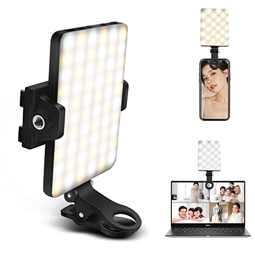Cell Phone Fill Light, Clip Fill Video Light for Phone 2000Mah Rechargeable, 10-Level Brightness ... | Amazon (US)