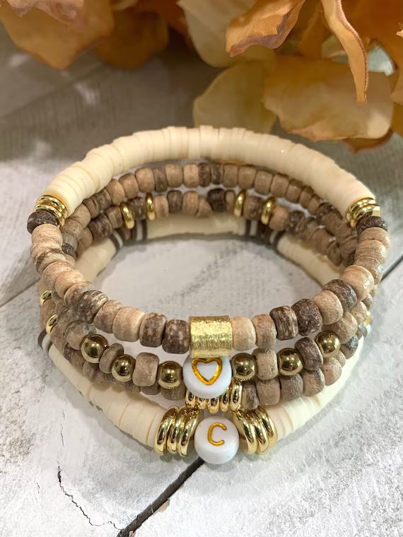 Handmade Jewelry Bracelet Personalize Heishi Bead Bracelet | Etsy | Etsy (US)