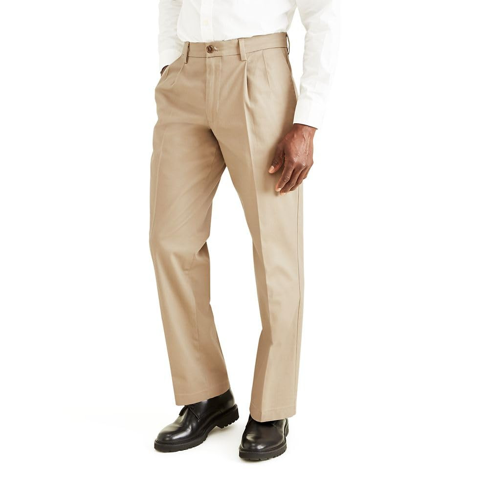 Dockers Men's Classic Fit Signature Lux Cotton Stretch Pants-Pleated (Regular and Big & Tall) | Amazon (US)