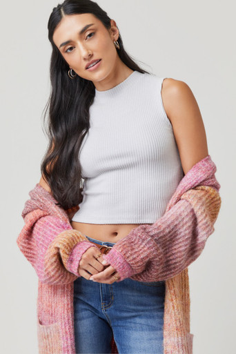 Hailee Mock Neck Ribbed Tank Top | Francesca's