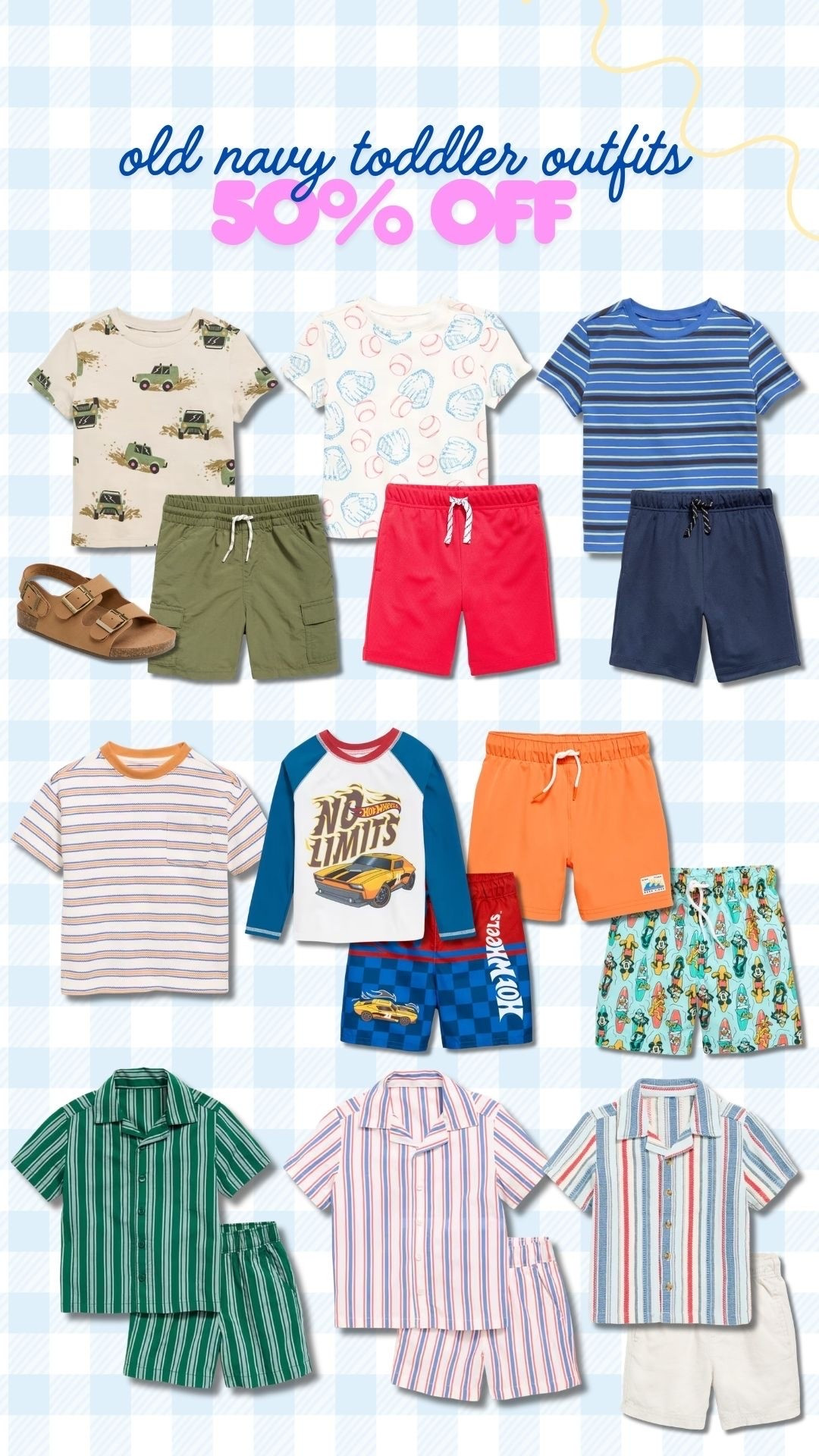 Old Navy Toddler boy outfits 50% off!