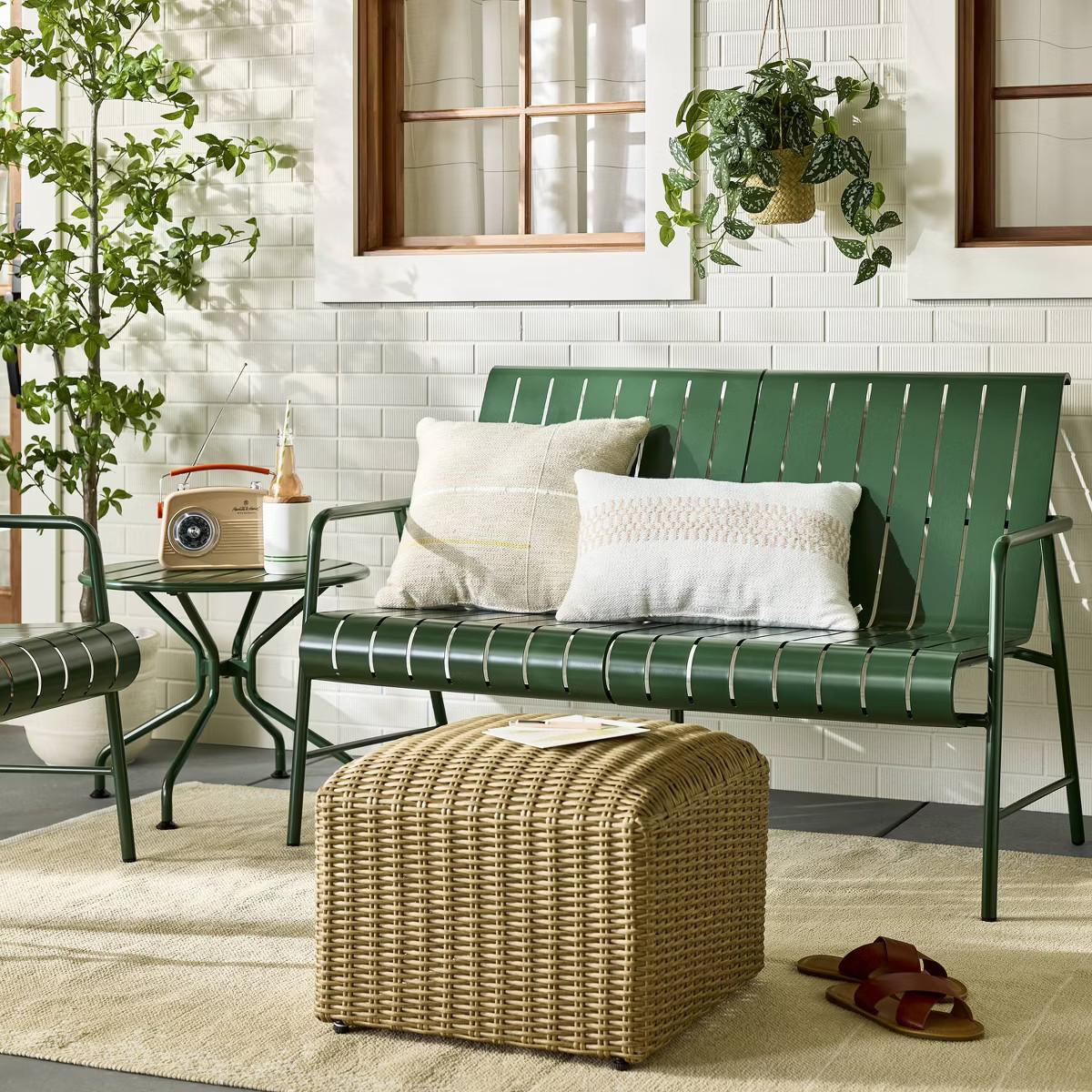14"x20" Checkered Stripe Indoor/Outdoor Lumbar Throw Pillow - Hearth & Hand™ with Magnolia | Target