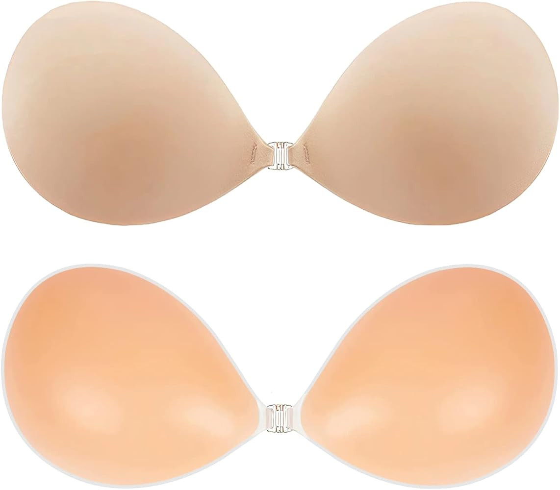 MITALOO Adhesive Bra Invisible Sticky Strapless Push up Backless Reusable Silicone Covering Nippl... | Amazon (US)