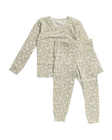 Infant Girls 2pc Meadow Sage Pajama Set | TJ Maxx
