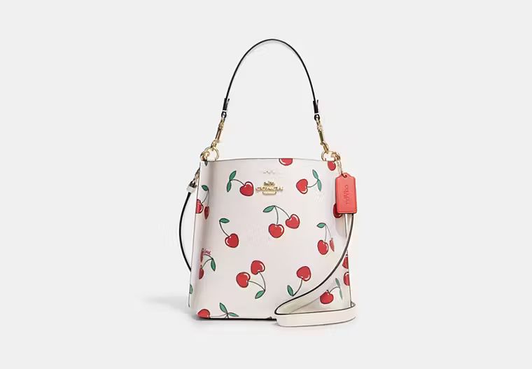 Mollie Bucket 22 With Heart Cherry Print | Coach Outlet
