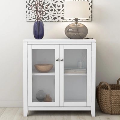 Simpli Home Cosmopolitan 30" Low Storage Cabinet, White | Ashley Homestore