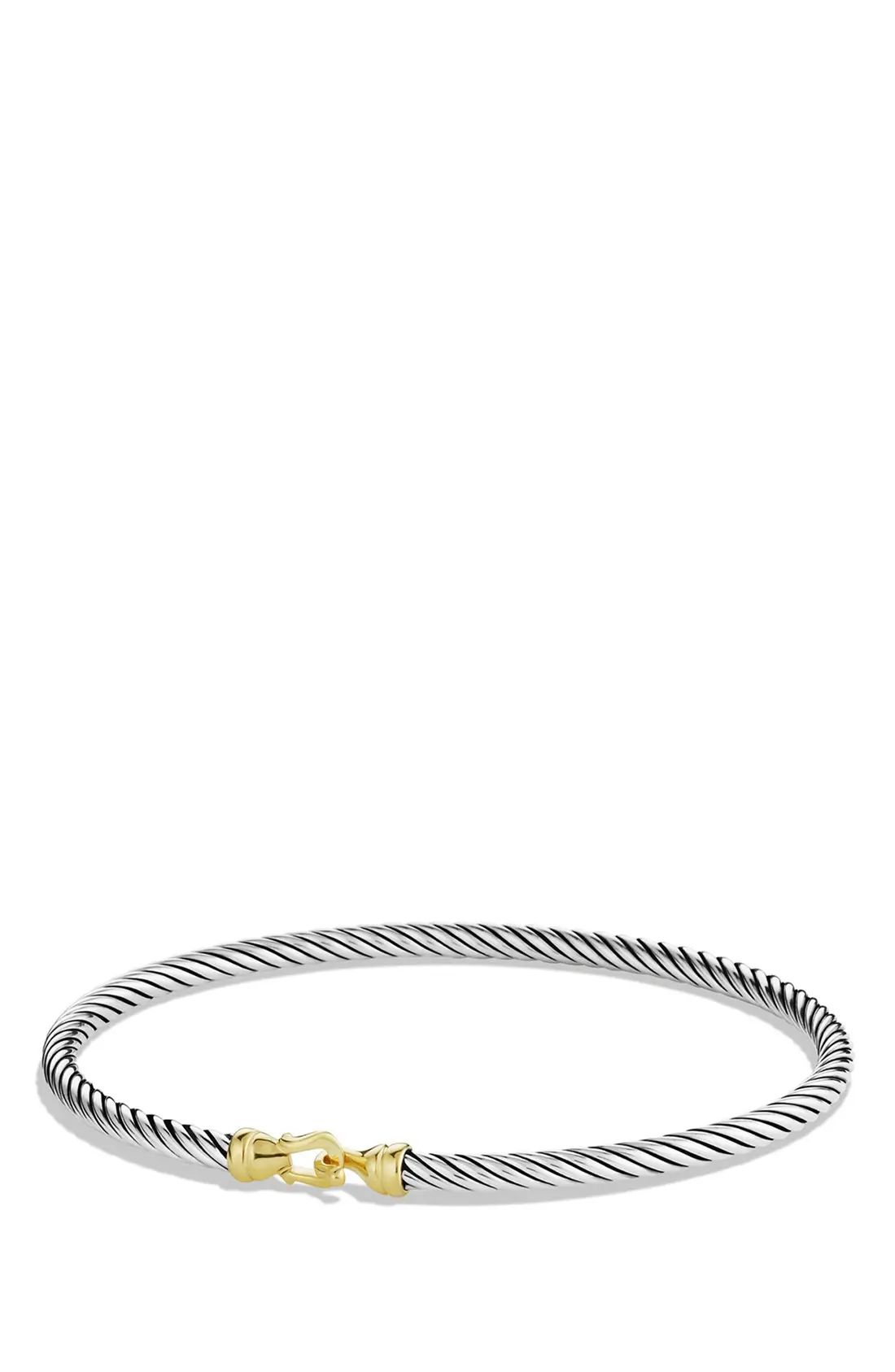 David Yurman Cable Collectibles Buckle Bangle Bracelet with 18K Gold, 3mm | Nordstrom