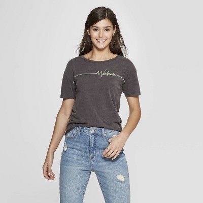 Women's Short Sleeve Crewneck Weekends Graphic T-Shirt - Fifth Sun (Juniors') - Black | Target