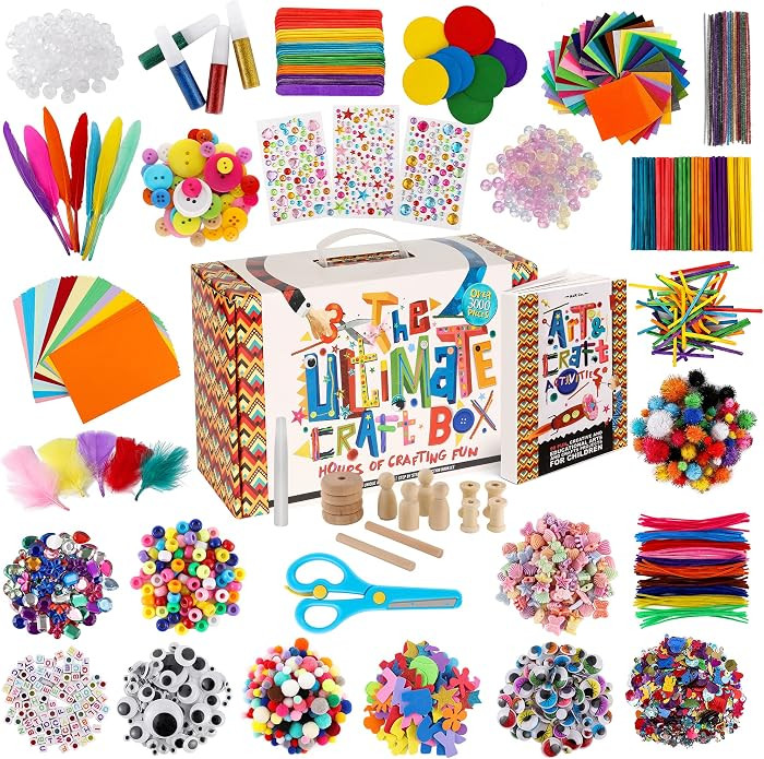 A&R CO. 3000+ Pcs Arts and Crafts Supplies & Materials for Kids - Ultimate Bulk Craft Kit for Boy... | Amazon (US)