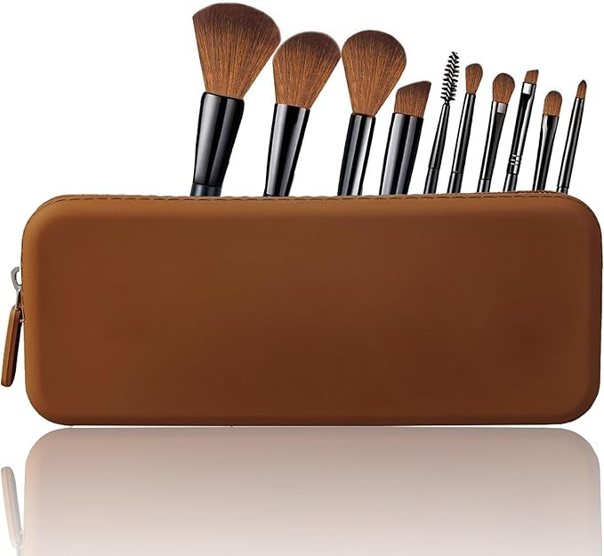 Penugo Silicone Makeup Brush Holder, Portable Travel Cosmetic Bag with Zipper, Travel Must Haves ... | Amazon (US)