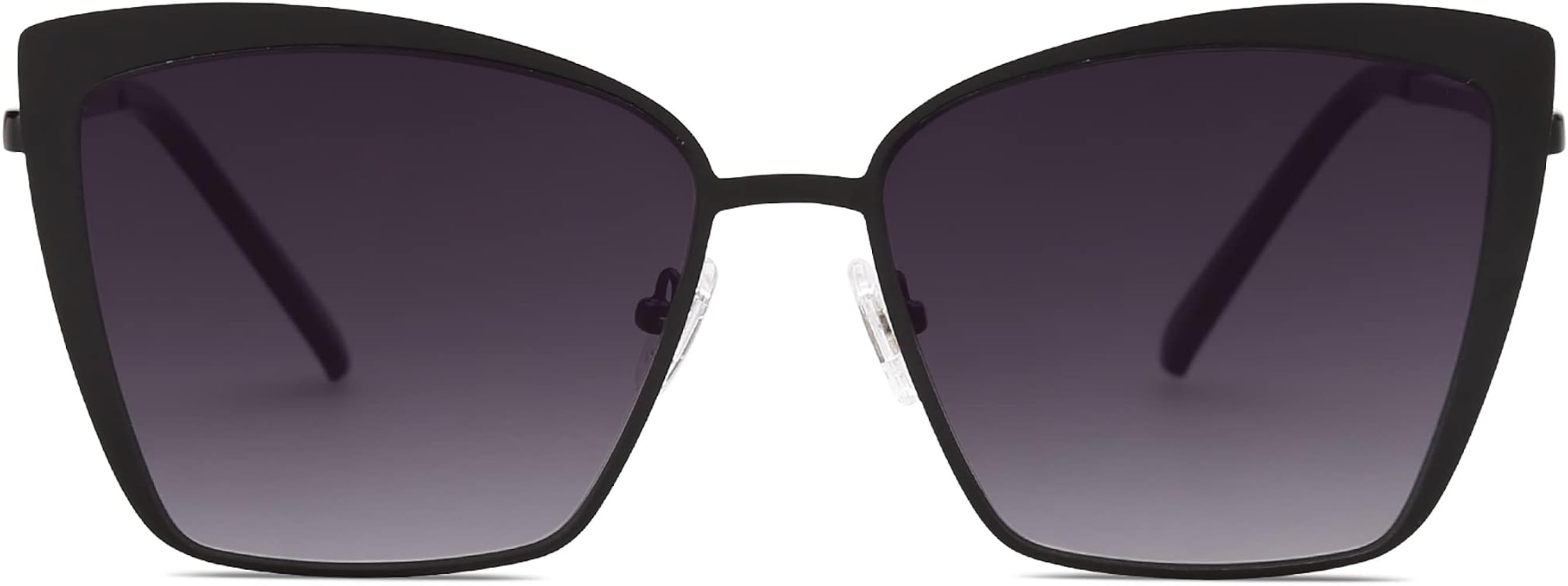 Amazon.com: SOJOS Cateye Sunglasses for Women Fashion Mirrored Lens Metal Frame SJ1086 with Matte... | Amazon (US)