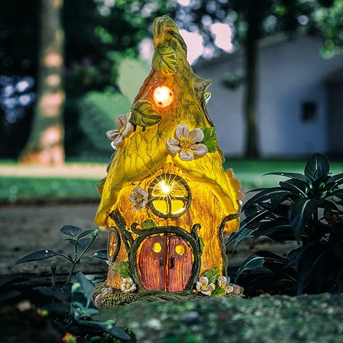 AIINY Garden Decor Outdoor Solar Statues, 9.4Inch Resin Fairy Garden Solar Lights Birthday Gifts ... | Amazon (US)