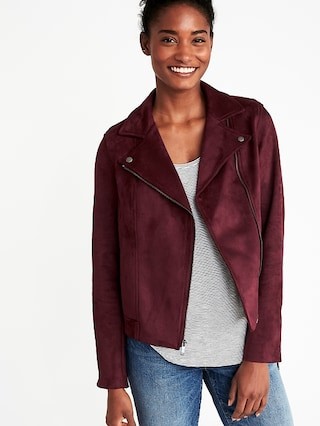 Sueded-Knit Moto Jacket for Women | Old Navy US