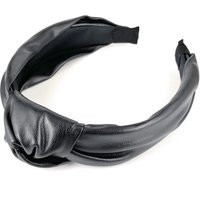 Black Faux Leather Knot Headband Turban Knot Top Knotted Hair Band Soft Lightweight Material | Etsy (US)