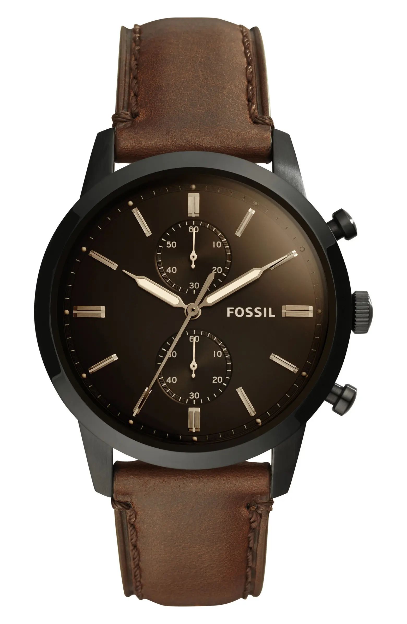 Townsman Chronograph Leather Strap Watch, 44mm | Nordstrom