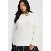 Boucle Crew Tunic Sweater in Ivory-Cream | Torrid (US & Canada)