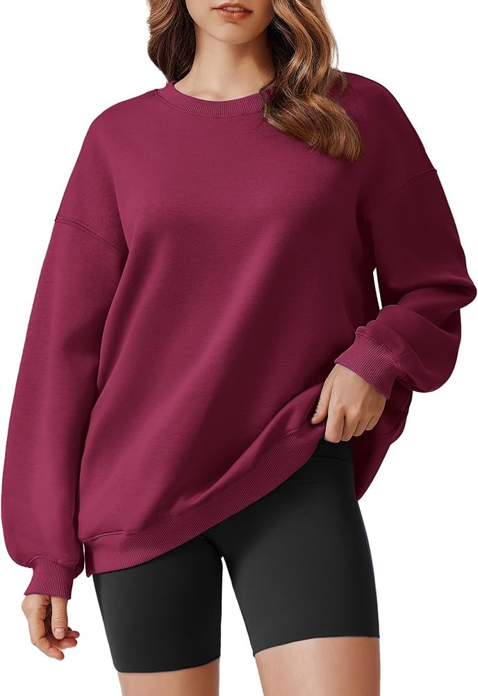 PINSPARK Sweatshirt for Women Oversized 2024 Fall Outfit Long Sleeve Y2K Pullover Top Crewneck Sw... | Amazon (US)
