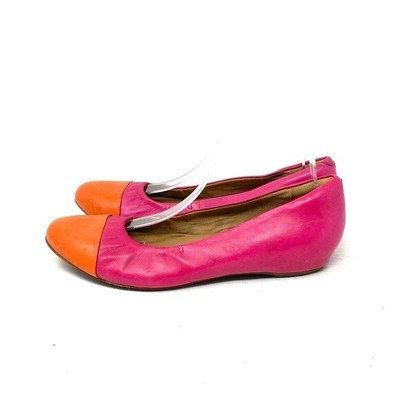 Clarks Pink Orange Leather Flats Women's Size 9.5 | eBay US