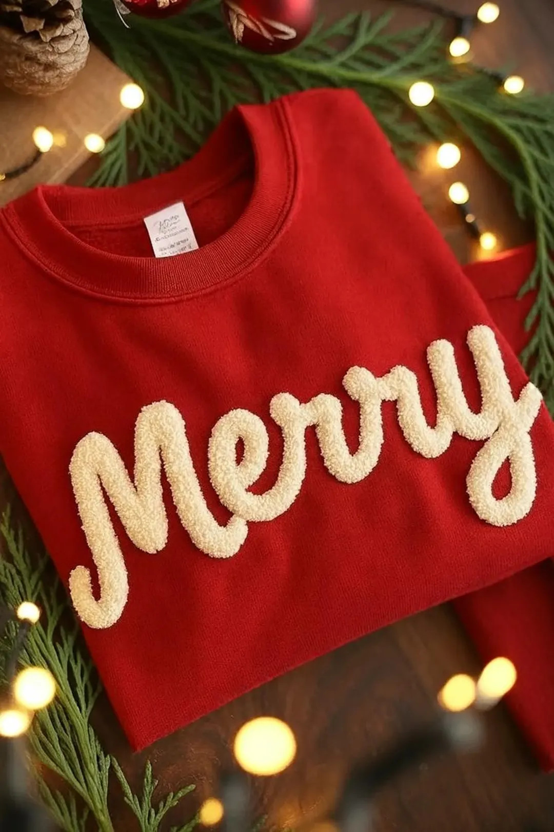 Christmas Chenille Yarn Embroidered Sweatshirt, Chenille YARN Christmas Sweatshirt, Women's Holid... | Etsy (US)