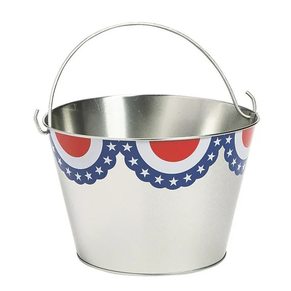 Patriotic Metal Pail Large - Party Supplies - 3 Pieces | Walmart (US)