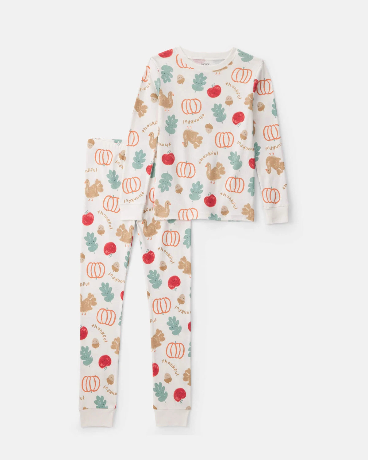 Kids 2-Piece Thanksgiving 100% Cotton Snug Fit Pajama Set - Cream | Carter's Inc