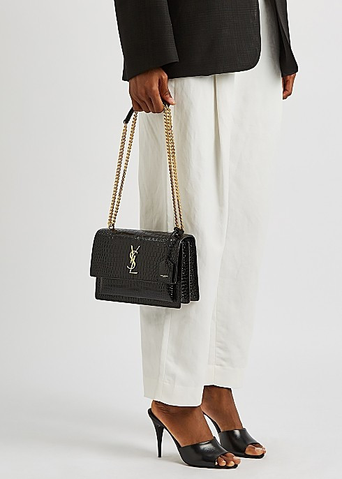 Sunset crocodile-effect leather shoulder bag | Harvey Nichols (Global)