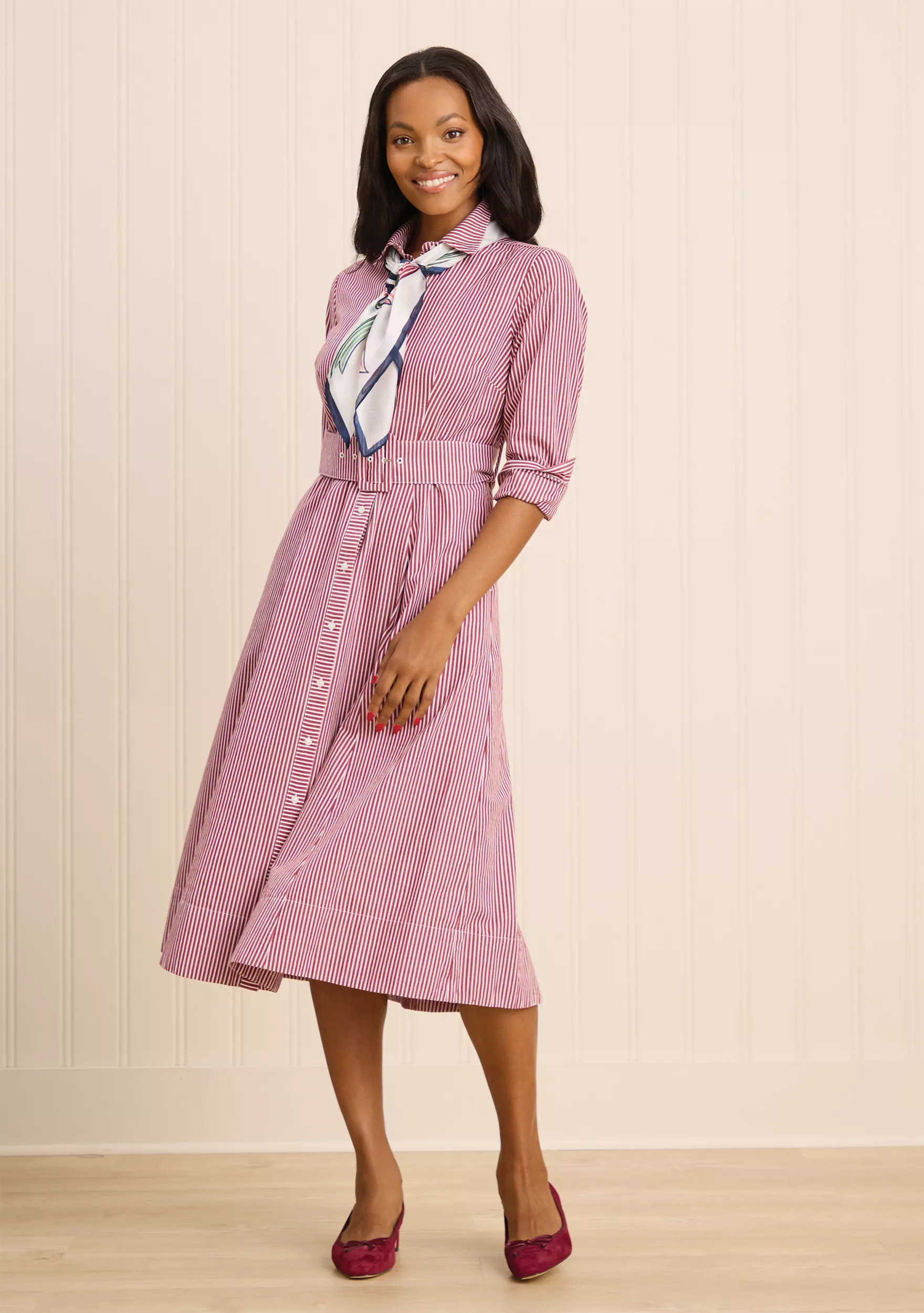 Sewing Down South x Crown & Ivy™ Sew Merry Button Front Midi Dress | Belk