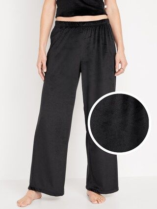 High-Waisted Velour Pajama Pants for Women | Old Navy (CA)