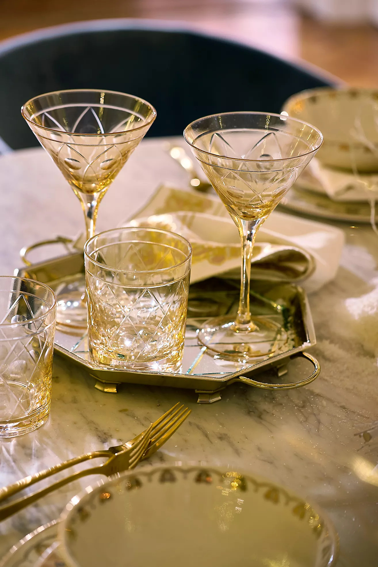 The Met x Anthropologie Martini Glasses, Set of 4 | Anthropologie (US)
