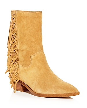 Rebecca Minkoff Women's Krissa Suede Fringe Low-Heel Boots | Bloomingdale's (US)