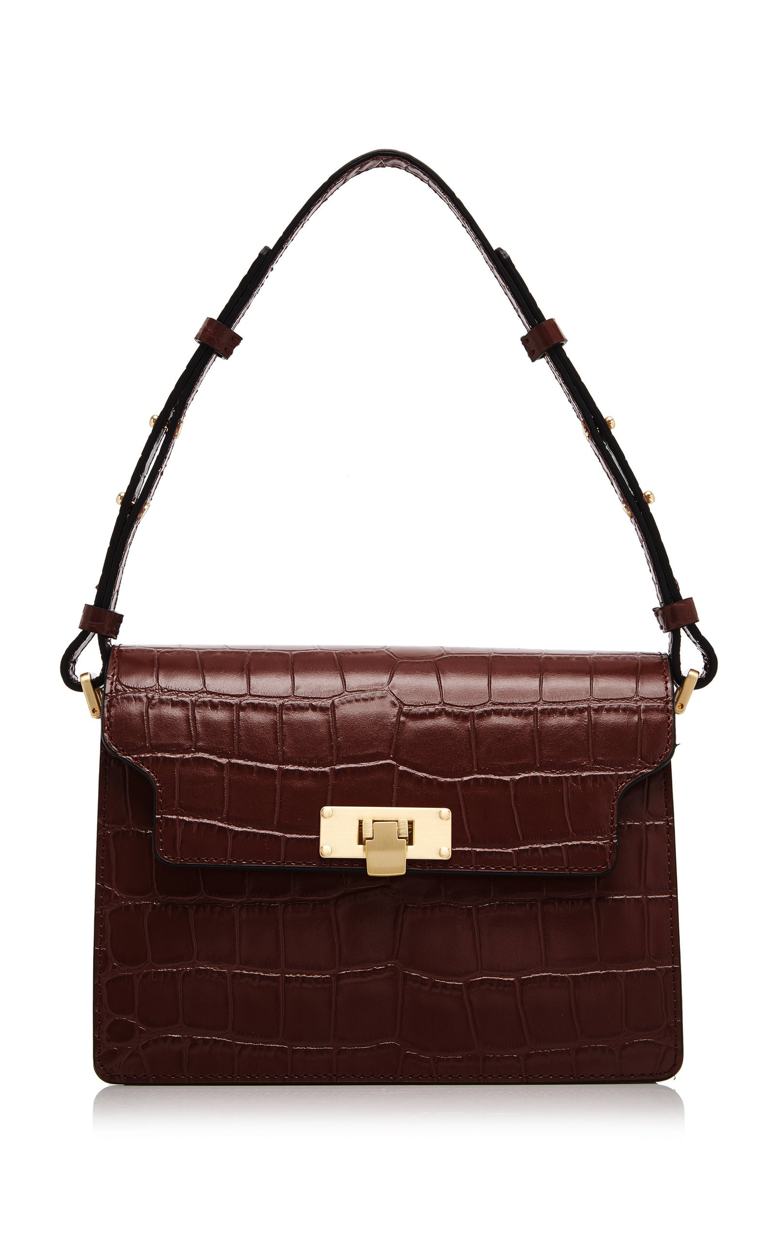 Vintage Brick Croc-Effect Leather Shoulder Bag | Moda Operandi Global