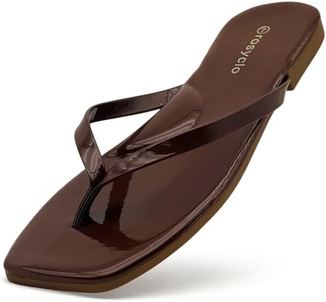 rosyclo Women’s Arch Support Flip Flops Comfortable Square Toe Sandal Women’s Flat Thong Sand... | Amazon (US)