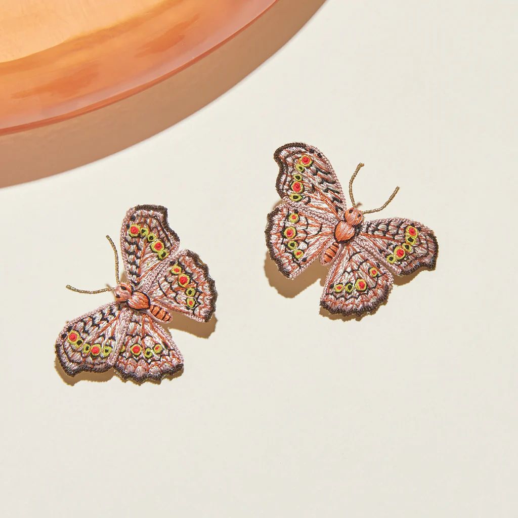 Sylvie Butterfly Stud Earrings Pink | Mignonne Gavigan