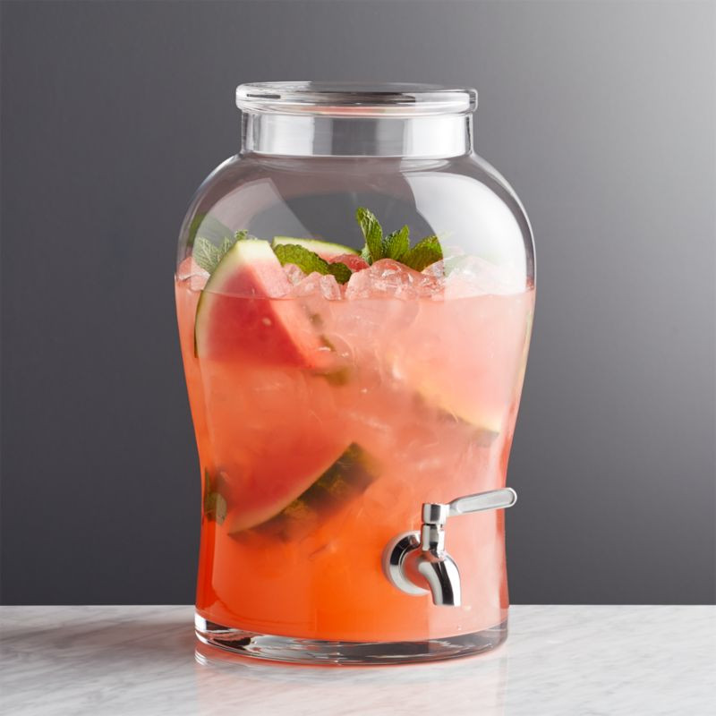 Beau 1.75-Gallon Glass Drink Dispenser + Reviews | Crate & Barrel | Crate & Barrel