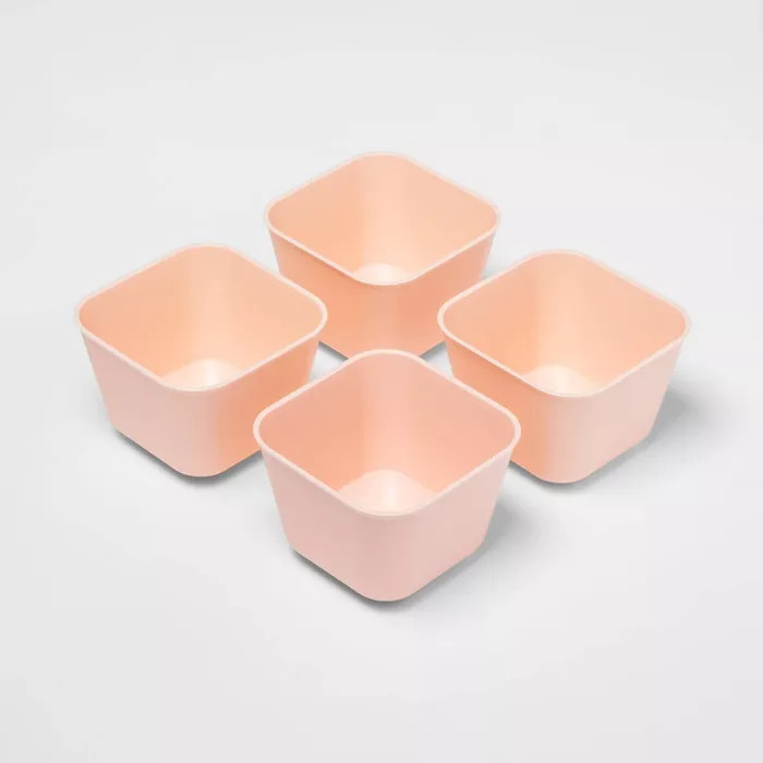4pk Small Storage Trays Feather Peach - Room Essentials™ | Target