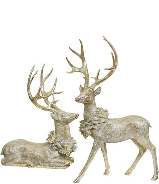 Mark Roberts Holiday Collection Assorted Deer With Wreath Figurine Set, Set of 2 | Dillard's | Dillard's
