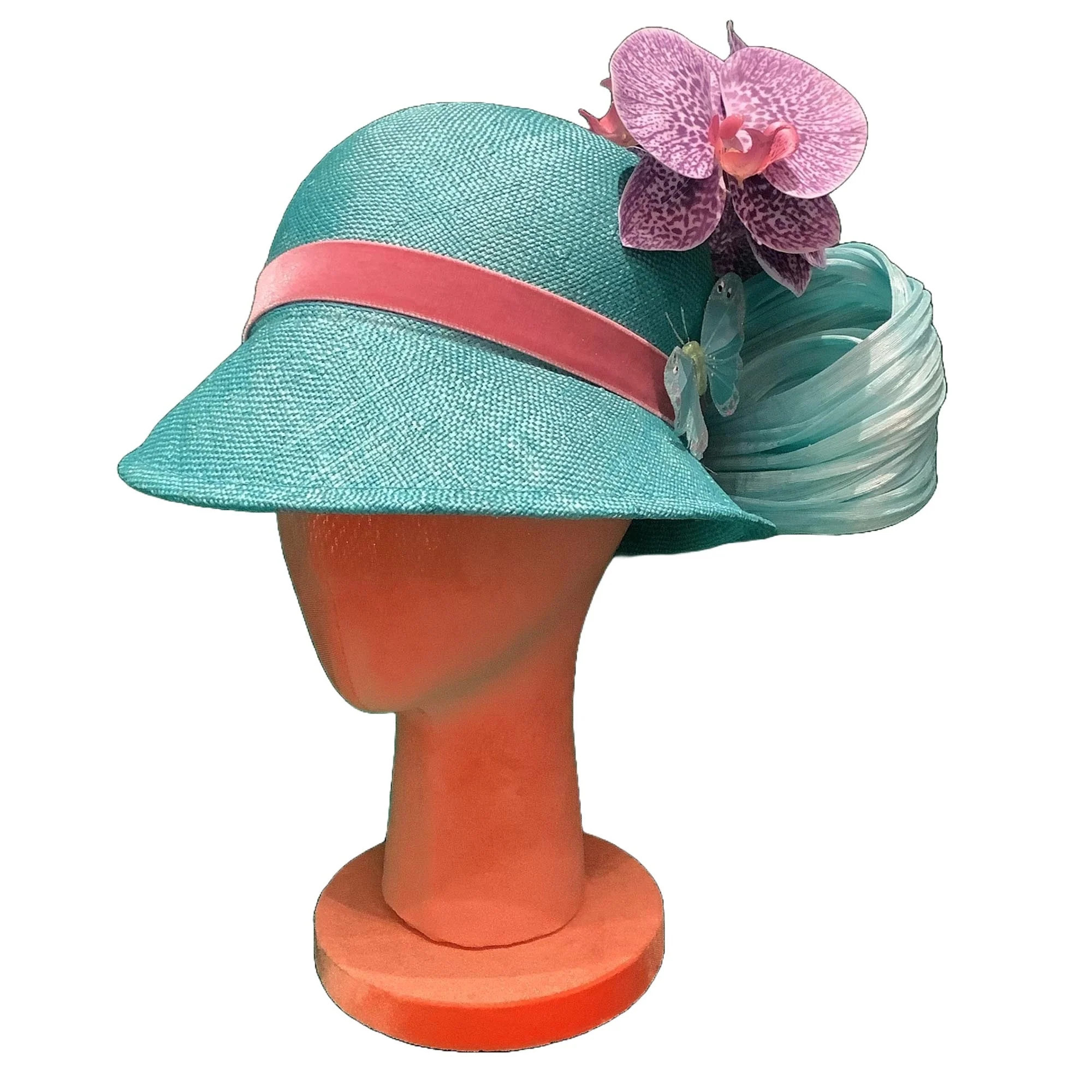 TURQUOISE ORCHID LELE SADOUGHI x KGB ONE-OF-A-KIND HAT | LELE SADOUGHI