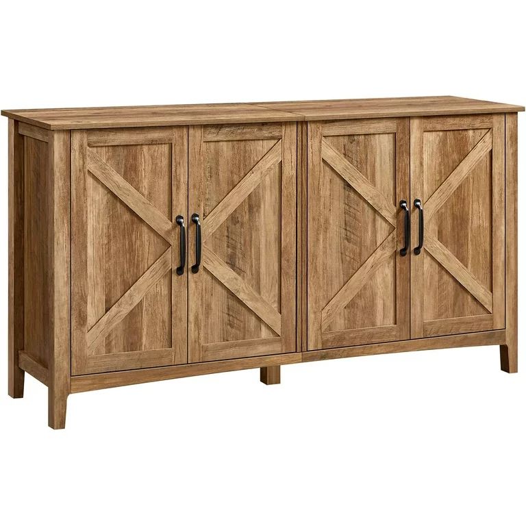 VASAGLE Buffet Cabinet Sideboard Storage Cabinet with Adjustable Shelves for Living Room Rustic W... | Walmart (US)