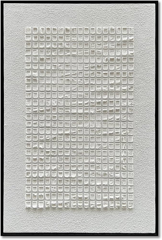 NANKAI Art White Texture Abstract Art Oil Painting 36x24 Inches Contemporary Minimalist Art Large... | Amazon (US)