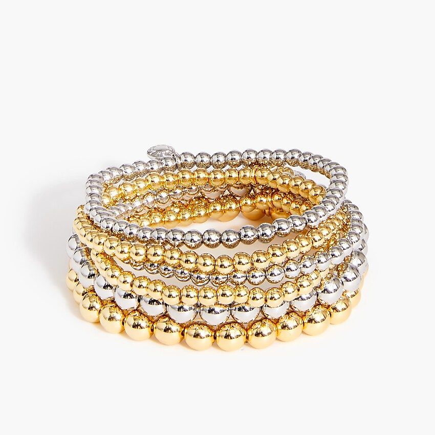 Gold beaded bracelets set-of-six | J.Crew Factory