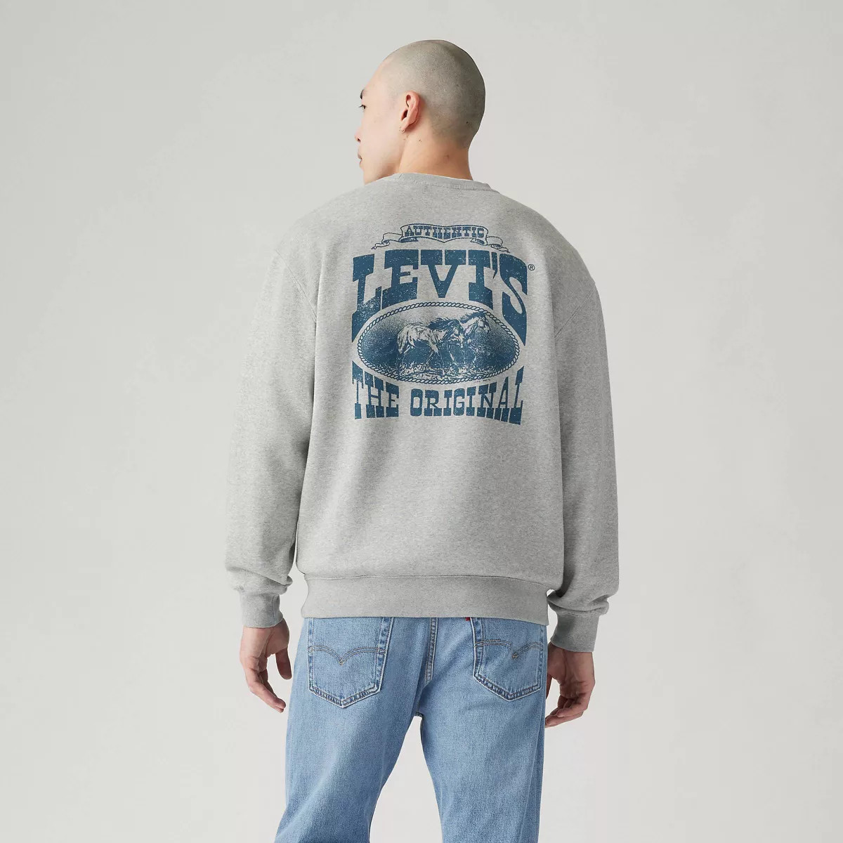 Levi's® Men's Logo Crewneck Relaxed Fit Sweatshirt - Gray | Target