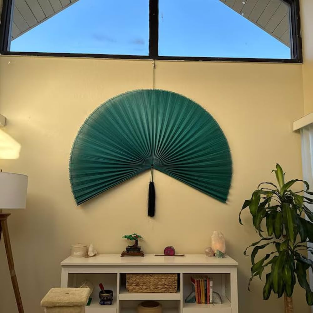 Fan Wall Decor,Japanese Wall Fan Decor,Large Bamboo Fan Wall Art For Boho Hanging Headboard,Decor... | Amazon (US)