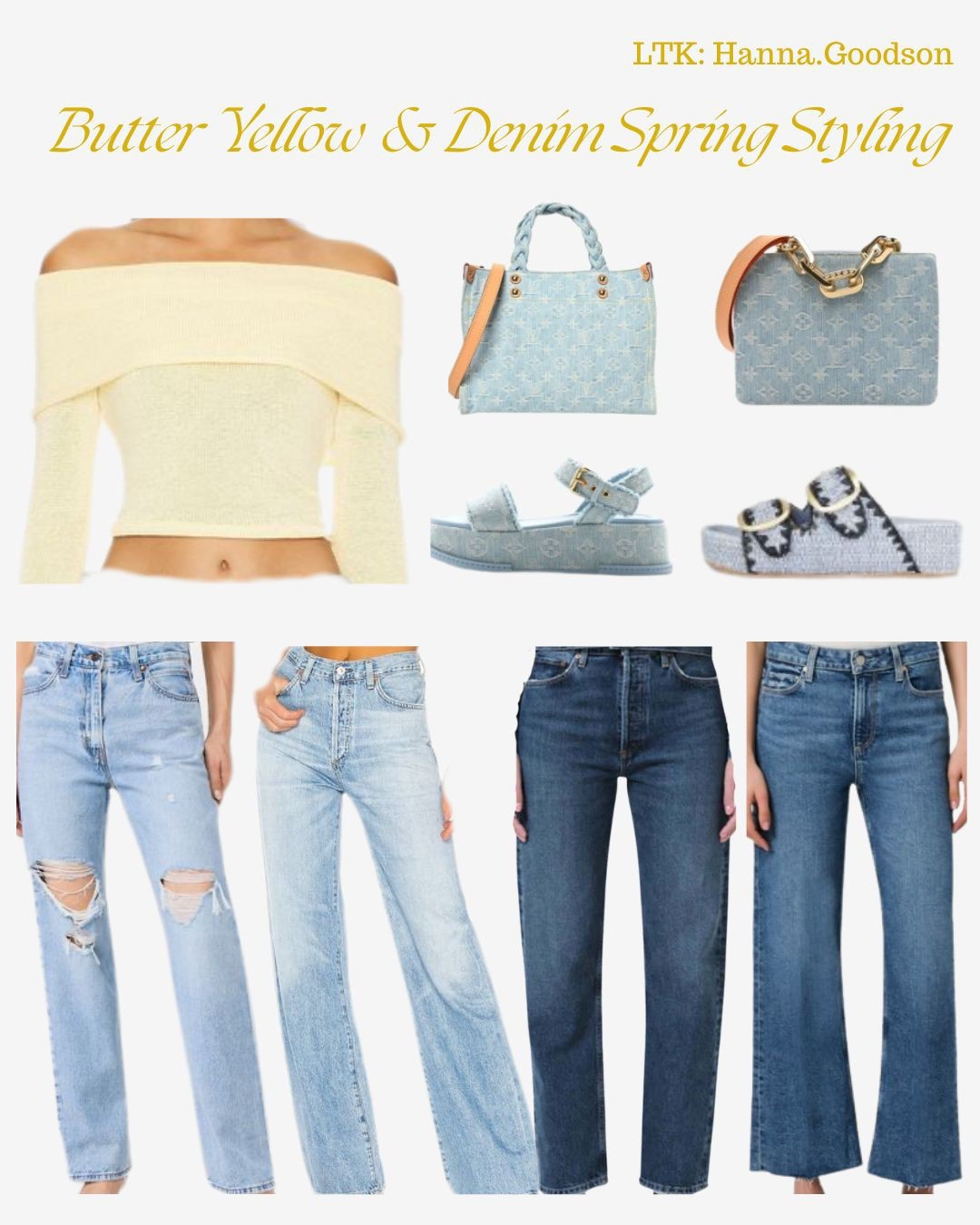 Butter Yellow and Denim Spring Styling. #springstyling #springfits #springcolors #butteryellow

#LTKStyleTip