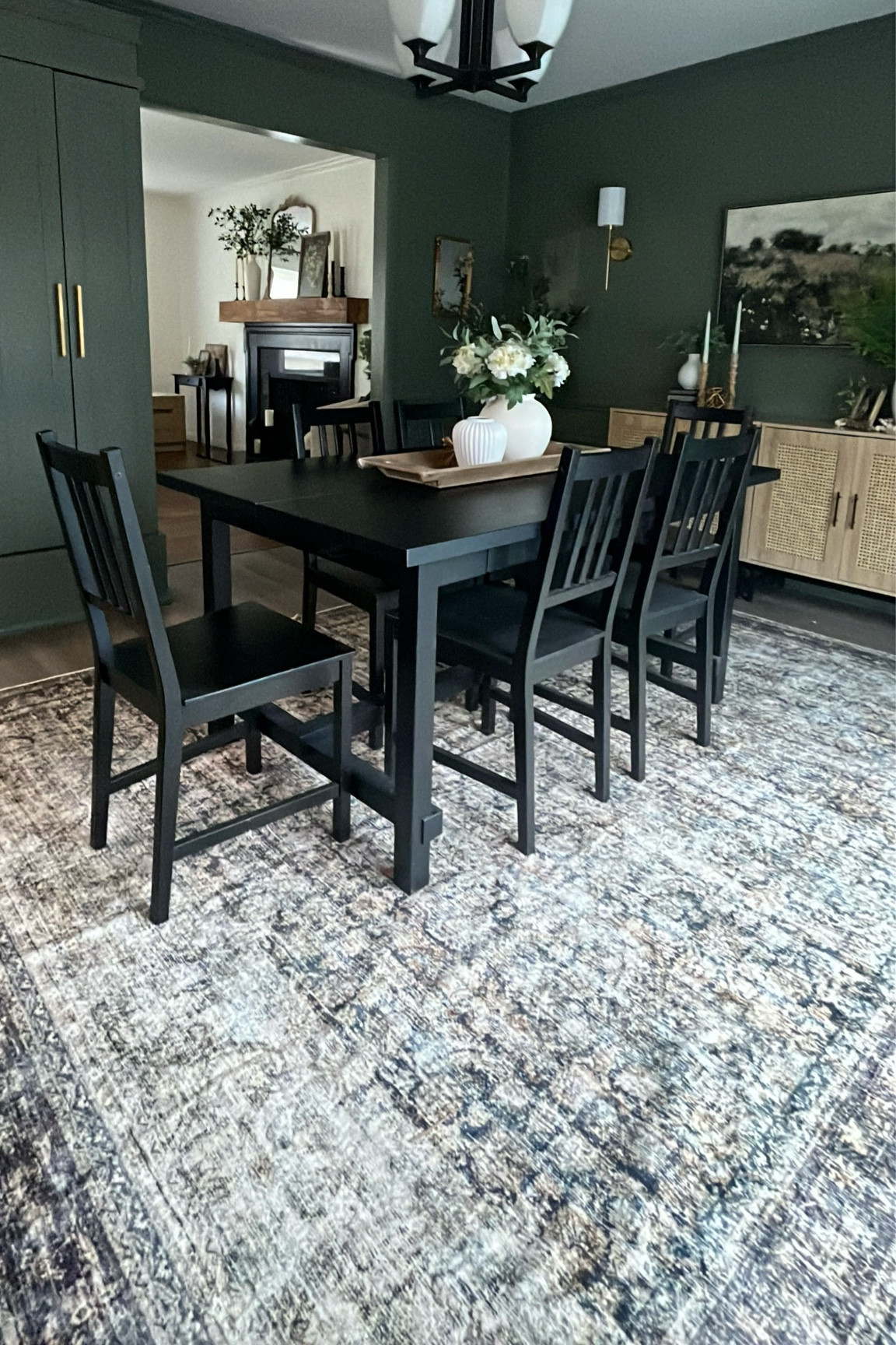 This washable 8x10 rug was the perfect look for my new moody green dining room.  Area Rug 8x10 Washable Rug Brown Vintage Traditional Mat Distressed Indoor Foldable Thin Retro Accent Floral Non Slip Carpet Living Room Dining Room Office

#LTKHome