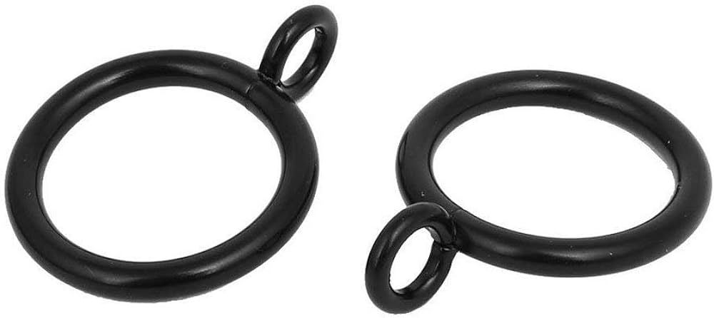 Jocon HD6025Q Pack of 14 Drapery Curtain Rings with Eyelets, 1 Inch Inner Diameter, Black | Amazon (US)