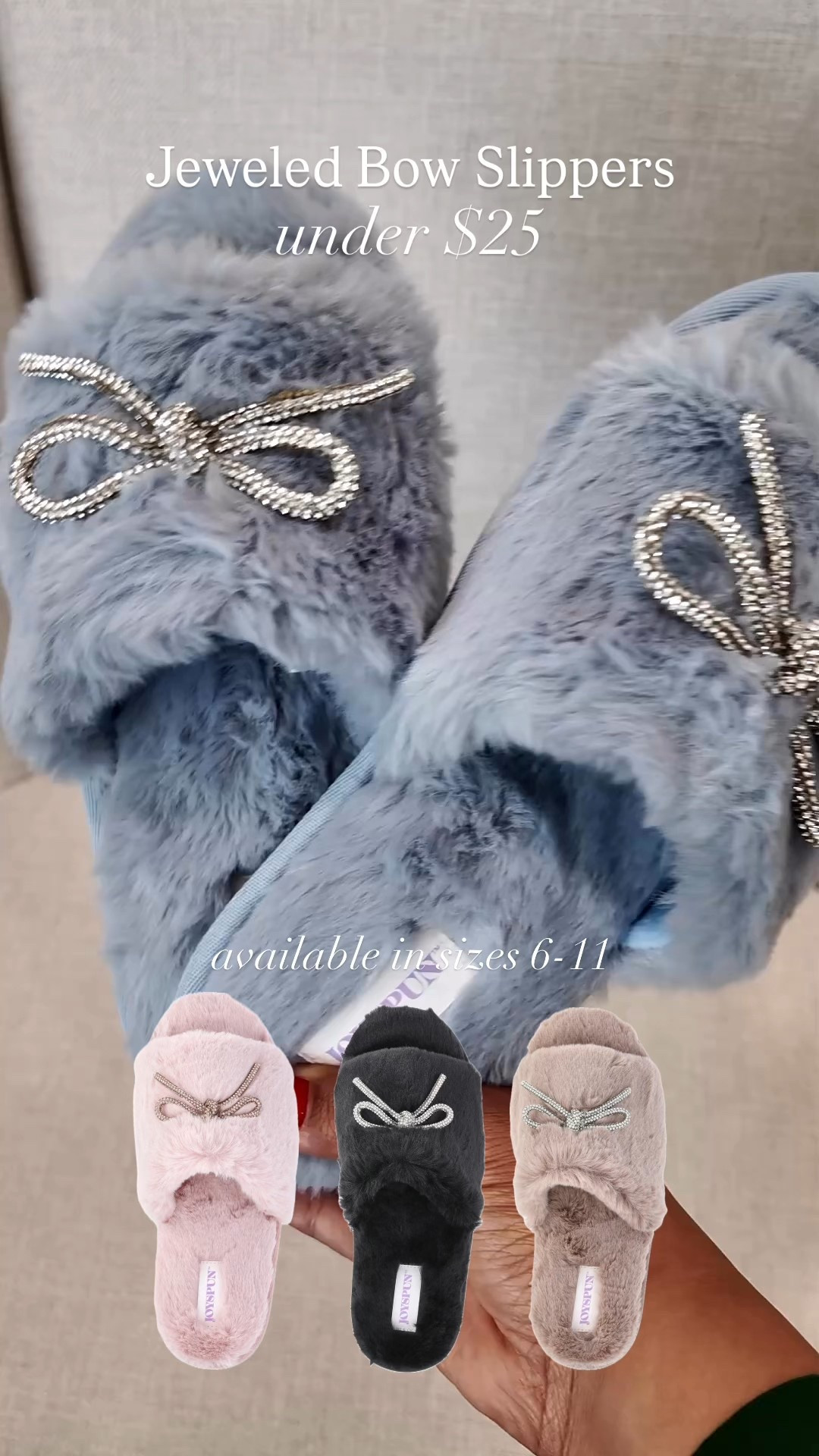 Jeweled bow slippers from Joyspun at Walmart. They are under $15 

Slippers, pajamas, Walmart find, Walmart fashion, Walmart sleepwear, smiles and pearls 

#LTKValentine #LTKootd #LTKMidsize