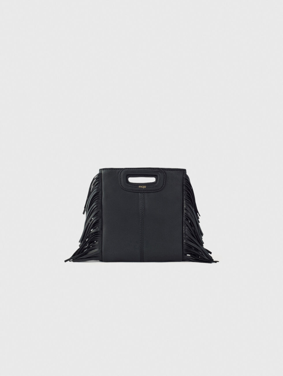 Leather bag with chain strap Black / Gray for Women | Maje | Maje US