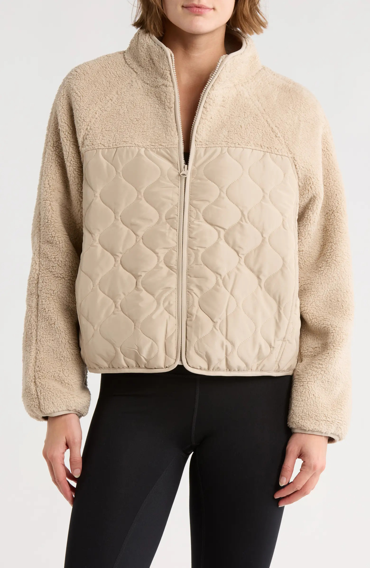 Faux Shearling Mixed Media Jacket | Nordstrom Rack