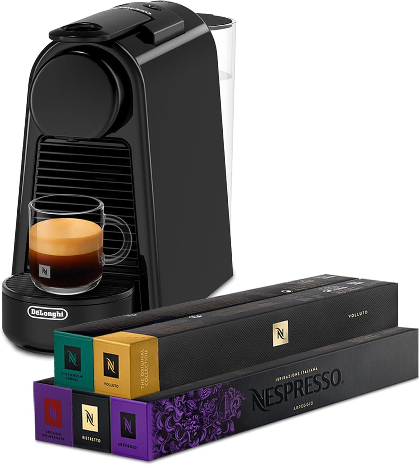Nespresso Original Essenza Mini Coffee Machine & 50 Pods Black by De'Longhi | Amazon (UK)